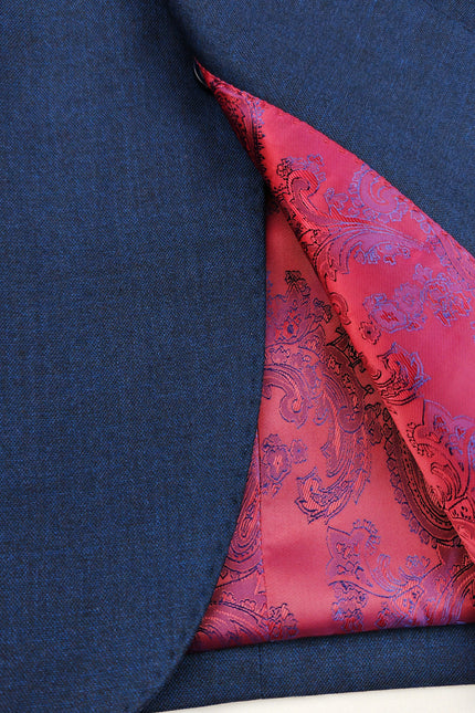 Traje azul marino de 2 botones, 3 piezas, corte entallado