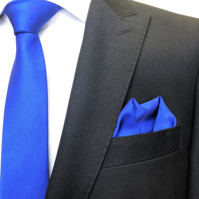 Classic Plain royal blue pocket square