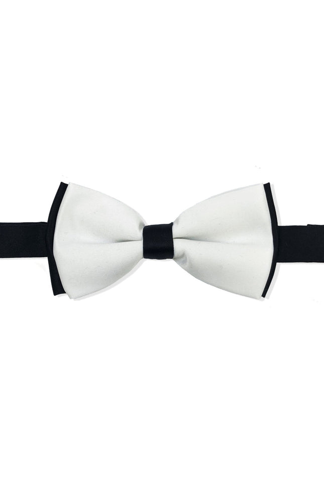 White & black double coloured bow tie