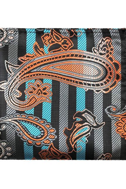 Striped Paisley Pocket Square