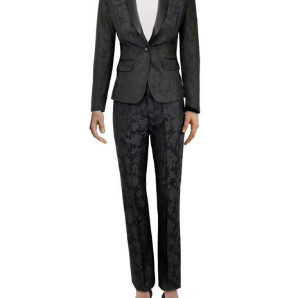 Black Floral Trousers Suit