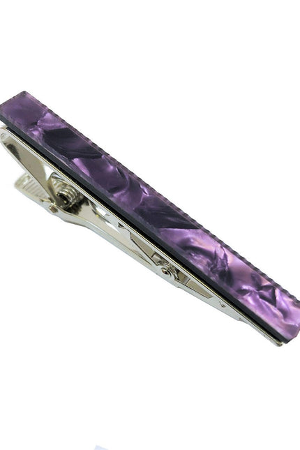 Purple Marble Effect Tie Clip