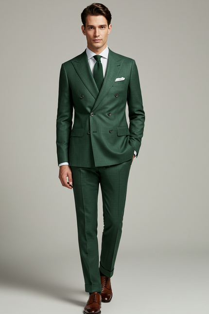 Green Double-Breasted Suit