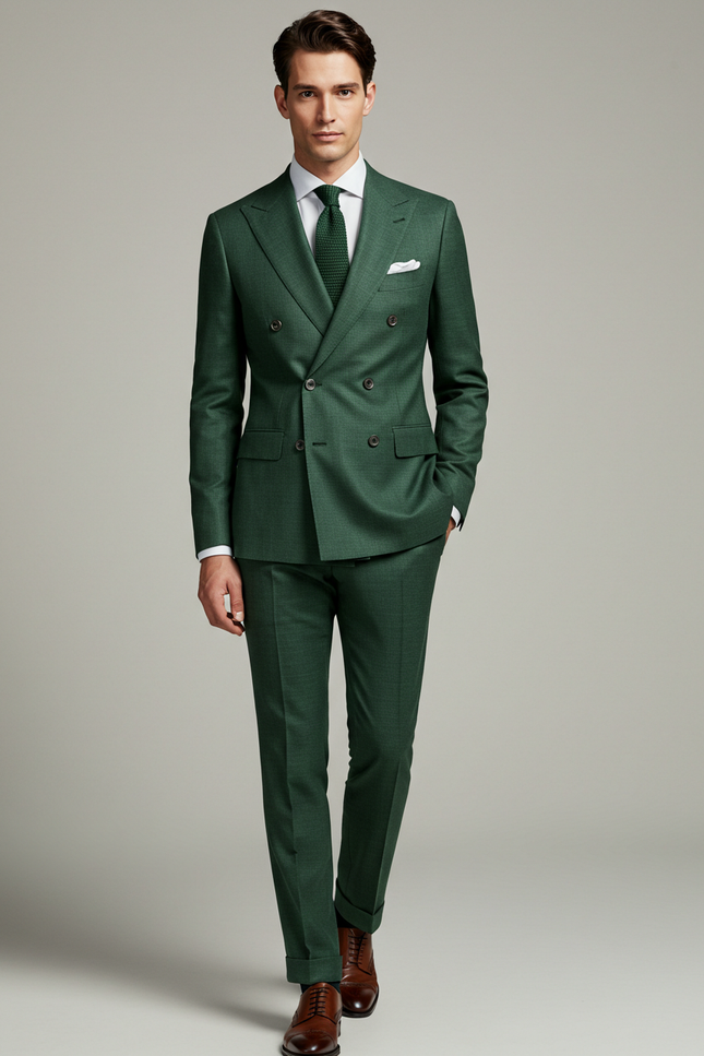 Green Double-Breasted Suit