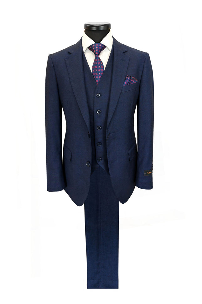 Navy Blue 2 Button 3-Piece Slim Fit Suit