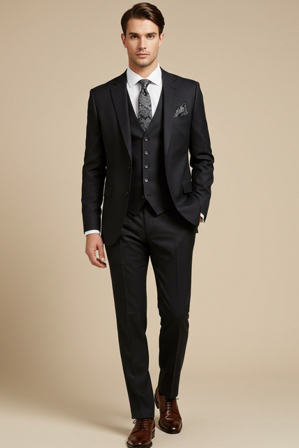 Men’s Black 3-Piece Slim Fit Suit