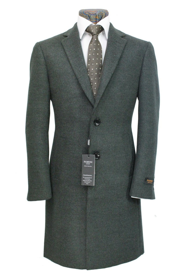 Charcoal Wool Blend Overcoat