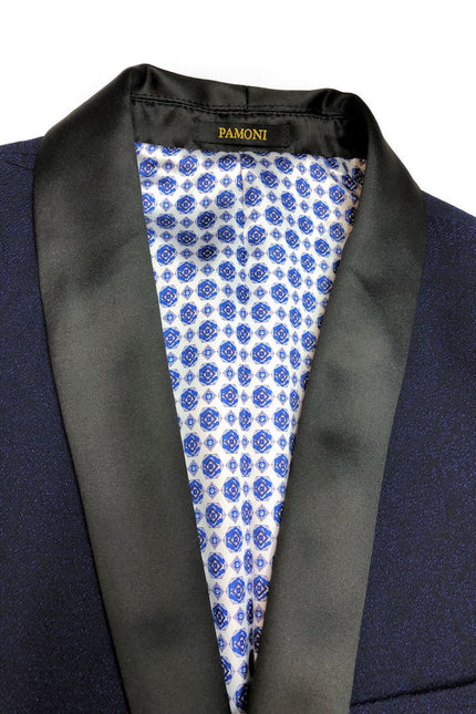Close up of Blue Textured Dinner Jacket