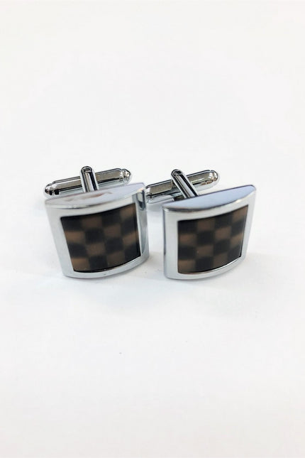 Black & Brown Chequered Cufflinks
