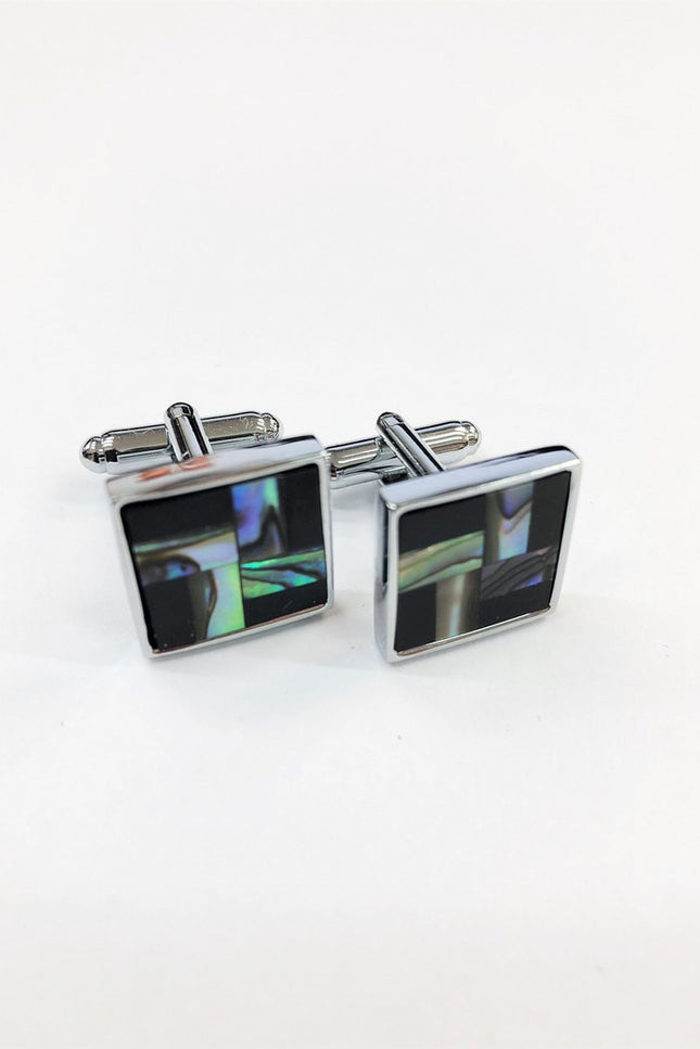 Marble-Tiled Weave Cufflinks