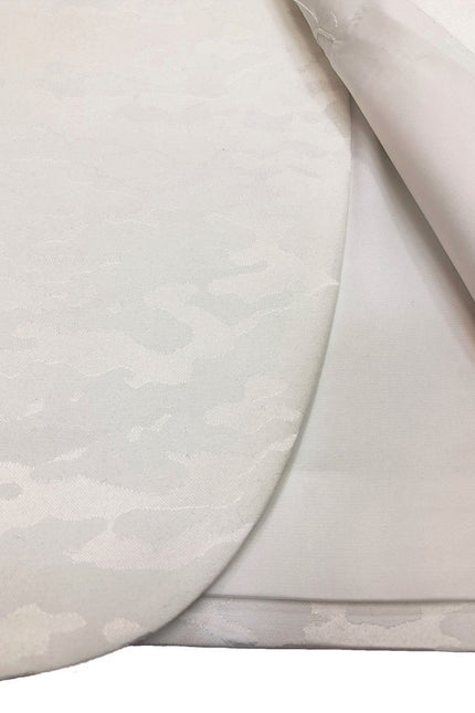 Cream Jacquard Brocade tuxedo wool blend material - Pamoni