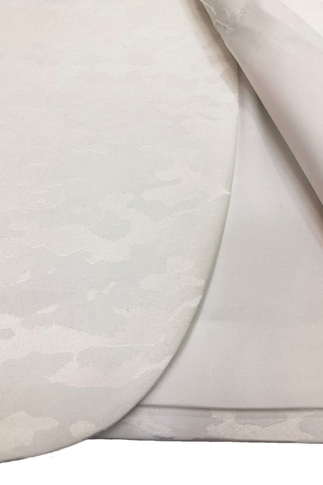 Cream Jacquard Brocade tuxedo wool blend material - Pamoni